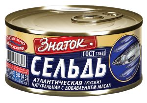 Сельдь натур. с доб.масла 240гр. ключ ж/б ЗНАТОК