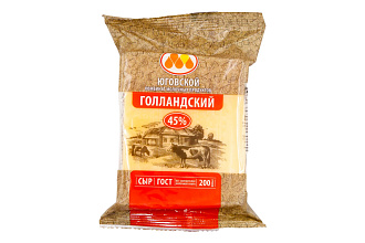Сыр Голландский п/тв, 45% 200 гр Юговской МК