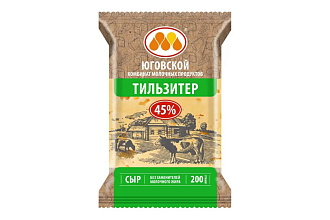 Сыр Тильзитер п/тв м.д.ж. 45% 0,2 кг Юговской МК