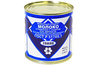 Мол.продукт Молоко сгущ. с сахаром Тяжин 8.5% 360г