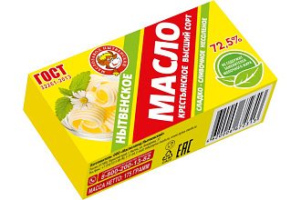 Масло 72,5% Крестьянское 175гр. фольга ТМ Нытва