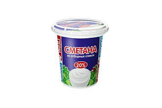 Сметана с м.д.ж. 20,0% по ГОСТ, ПермМолоко, 300г., МЗН
